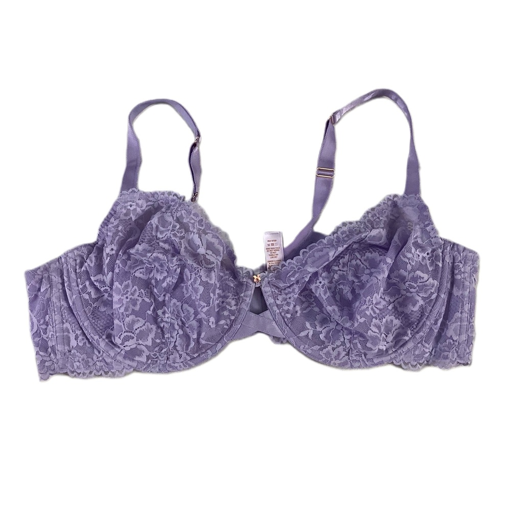 NWT Savage X Fenty Purple Lace Adjustable Straps Underwire Bra 46D